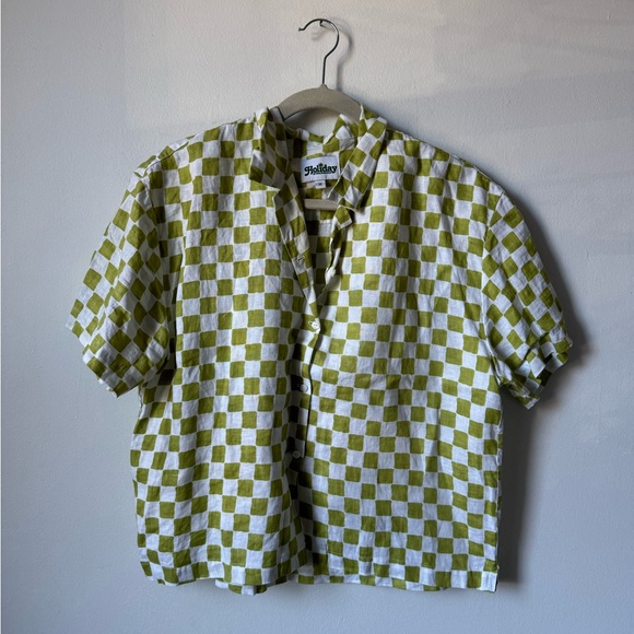 Holiday Pajama Short Set - Olive check - Picture 5 of 11